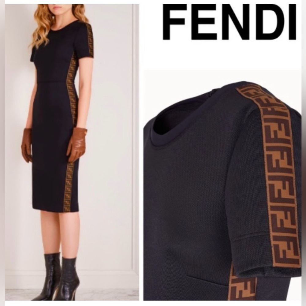 New With Tags FENDI Sheath FF Zucca Dress